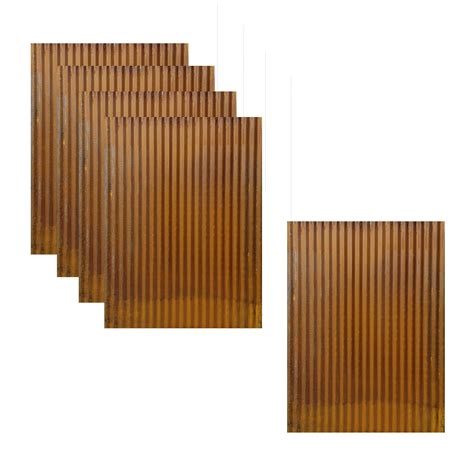 Corrugated Metal Wainscoting Wall Panel 5-Pack - Rust - 36" Height ...