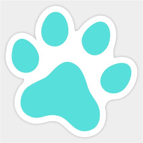 Aqua blue paw print - Paw Print - Sticker | TeePublic