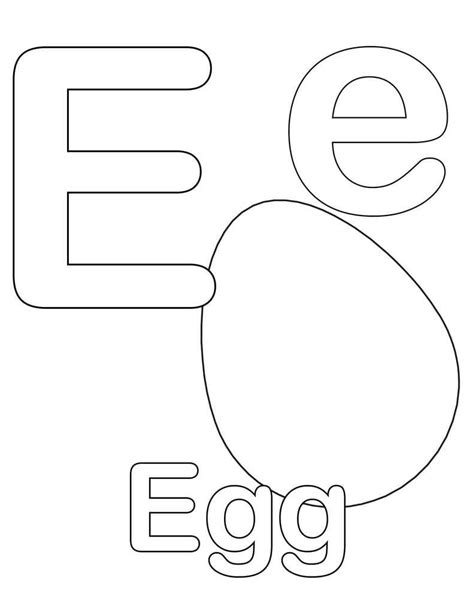 Letter E is For Egg coloring page - Download, Print or Color Online for ...