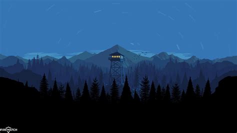 4K, night, Firewatch, forest HD Wallpaper