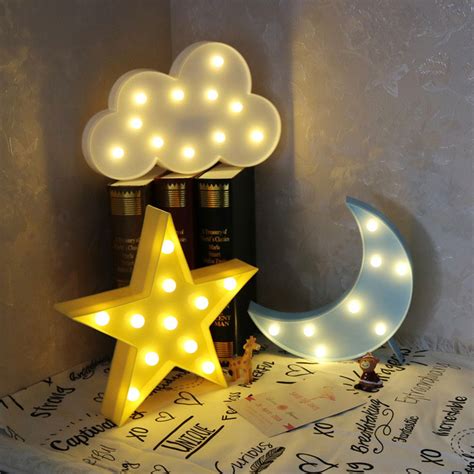 Vvcare BC-NL02 Led Night Light for Kids Moon Star Cloud Bedroom Bedside ...