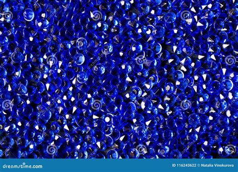 Blue Jewels Background. Small Blue Stones Background. Stock Photo ...