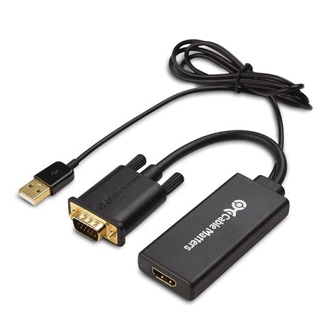 Buy Cable Matters VGA to HDMI Converter VGA to HDMI Adapter with Audio ...