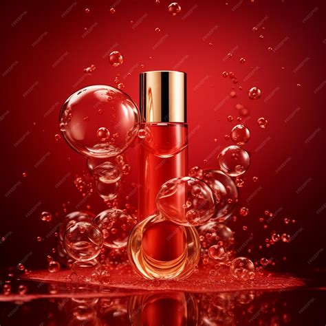 Premium Photo | A red perfume bottle photography