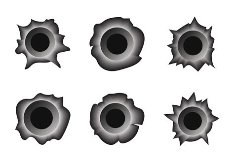 Free Bullet Hole Metal Vector Set - Download Free Vector Art, Stock ...