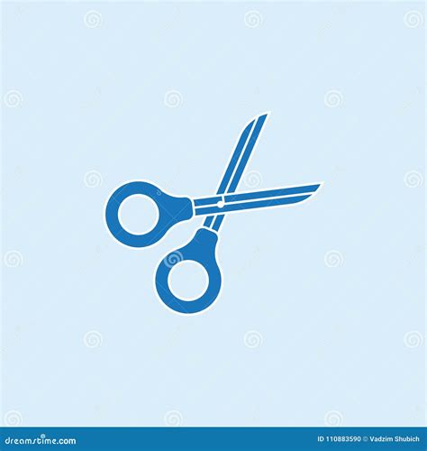 Scissors Icon in Flat Style Isolated on Blue Background. Scissors ...