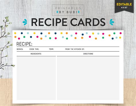 Free printable 4x6 recipe card template - daxhot