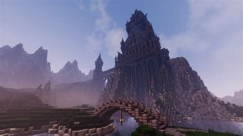 Minecraft Castle Built Into Mountain