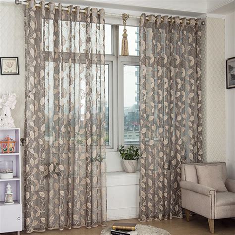 2 Panel Breathable Half Black-out Voile Sheer Curtains Bedroom Living ...