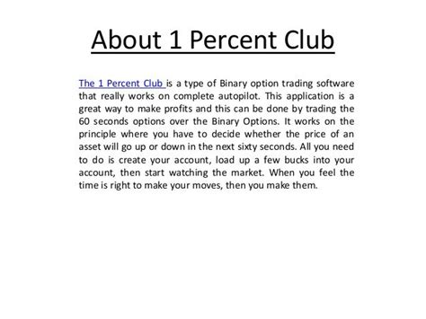 The 1 percent club reviews - check the 1 percent club