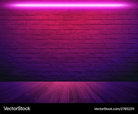 Brick wall background neon light Royalty Free Vector Image