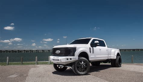 2017 Lifted 4x4 Ford F-350 Platinum Dually White Truck Build RAD