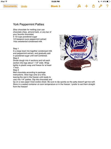 York Peppermint Patty Nutrition Facts