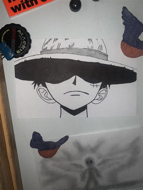 A drawing of Luffy I did while ago :) I love the hat shadow scenes! : r ...