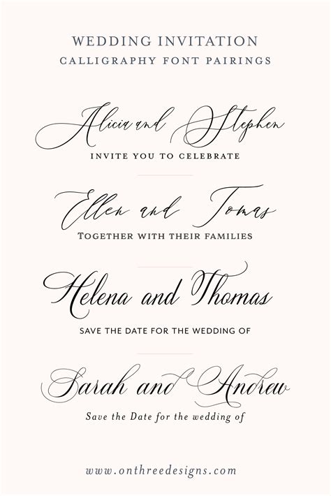 Calligraphy Wedding Fonts in 2023 | Wedding invitation fonts, Wedding ...