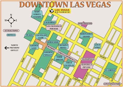 Downtown Las Vegas Map – Map Of The Usa With State Names