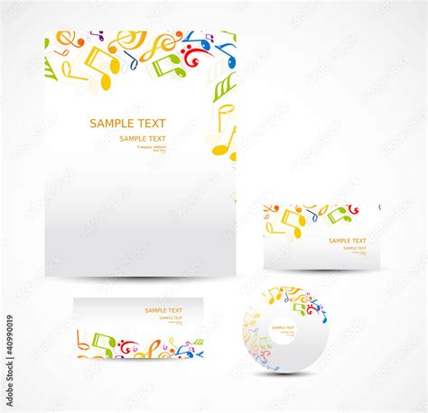 Colorful music notes new style template art vector Stock Vector | Adobe ...