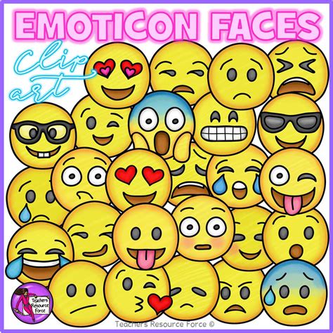 Emoji Clip Art: Emoji Smiley Faces Emoticons Clipart