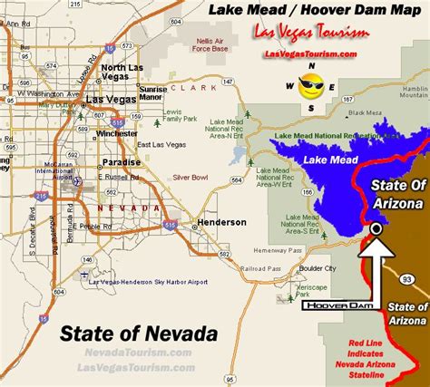 Map Of Hoover Dam And Surroundings