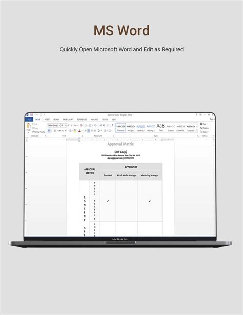 Approval Matrix Template in Word, Google Docs - Download | Template.net