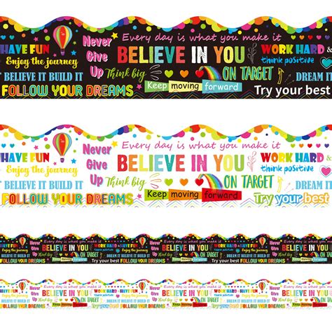 Buy 67ft Inspirational Quotes Bulletin Board Borders Stickers Growth ...