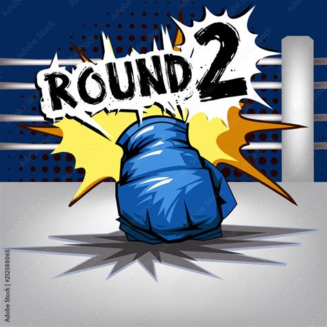 Punch boxing comic style and Blue corner with round:2 Stock Vector ...