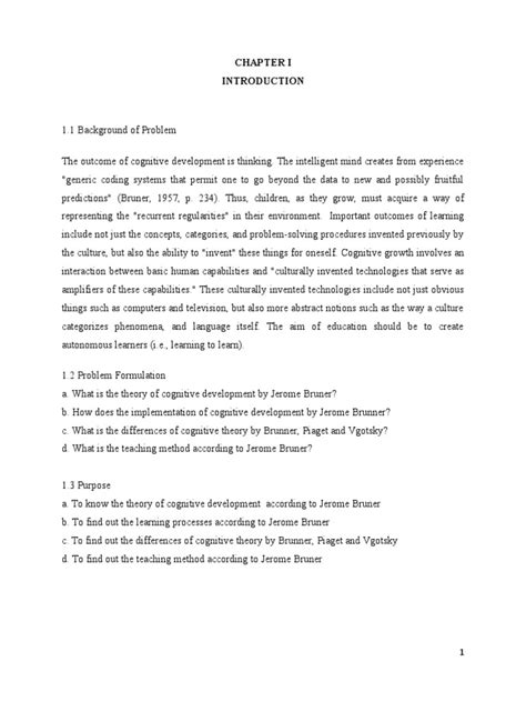 1.cognitive Development of Bruner | PDF | Learning | Cognitive Development