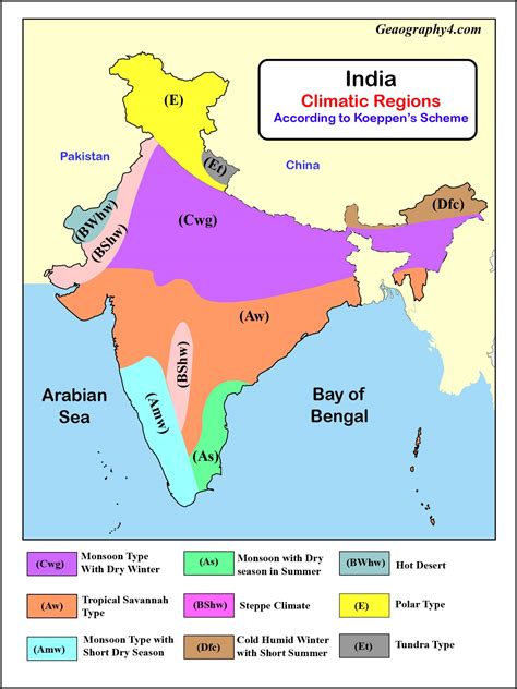 Important climate zones in India with map | Geography4u- read geography ...