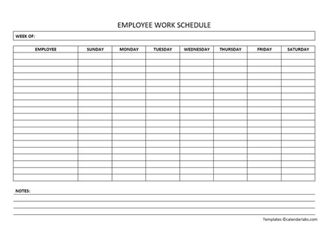 Free Weekly Employee Work Schedule Template - Free Printable Templates