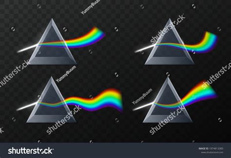 Prism Rainbow Shapes Realistic Physics Refraction Stock Vector (Royalty ...