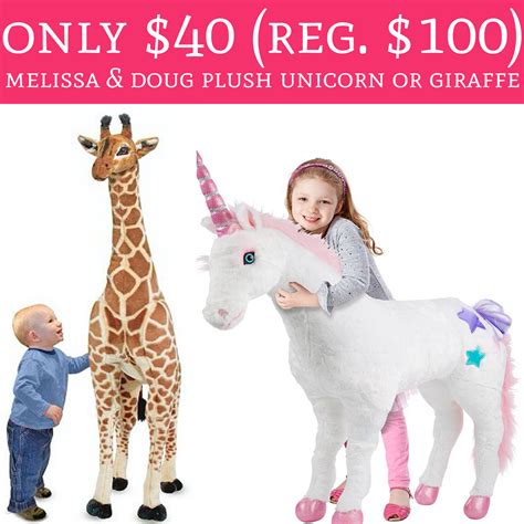 HOT! Only $40 (Regular $100) Melissa & Doug Plush Unicorn Or Giraffe ...