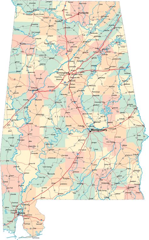 Alabama Road Map - AL Road Map - Alabama Highway Map