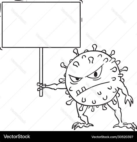 Funny cartoon crazy coronavirus covid-19 virus Vector Image