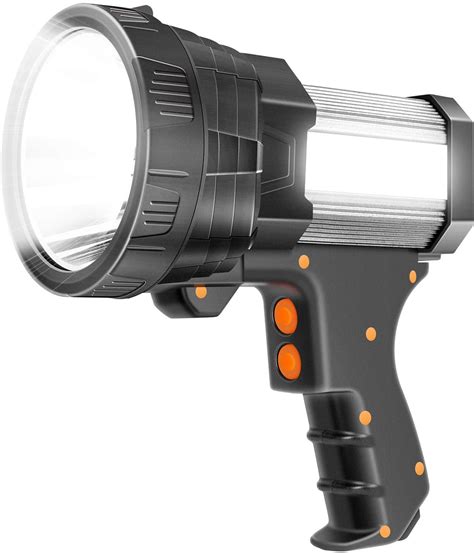 Super Bright flashlight Spotlight Handheld : 6000 Lumen LED rechargeab ...