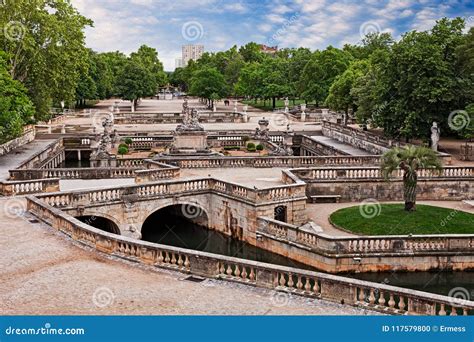 Nimes, France: the Gardens of the Fountain Stock Photo - Image of ...