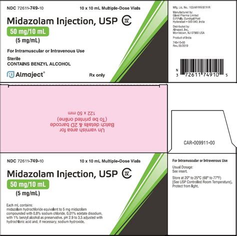 Midazolam Injection - FDA prescribing information, side effects and uses