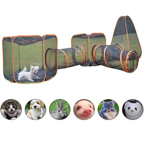 Buy Outdoor Cat Tunnel, Large Cat Tunnel, 6-In-1 Outdoor Cat Enclosures ...