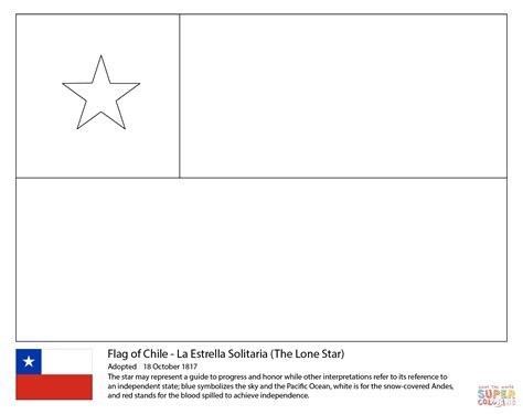 Chile Flag coloring page | Free Printable Coloring Pages