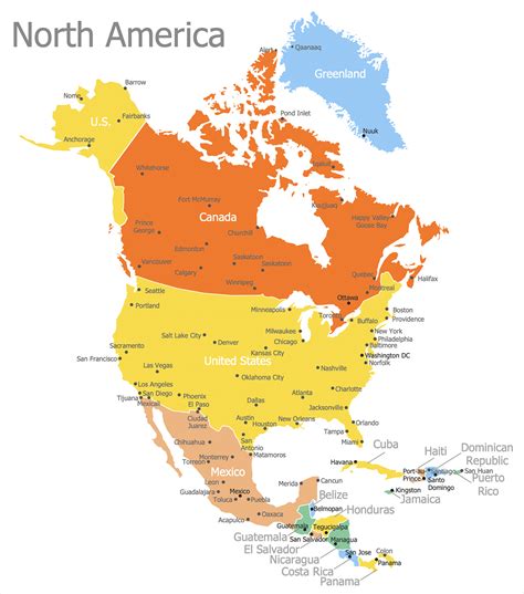 North America Map Chart - Gretel Hildagarde