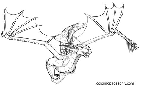 Icewing Dragon is Flying Coloring Page - Free Printable Coloring Pages