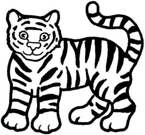 Tiger Cartoon Drawing Black And White - Mariiana-blog