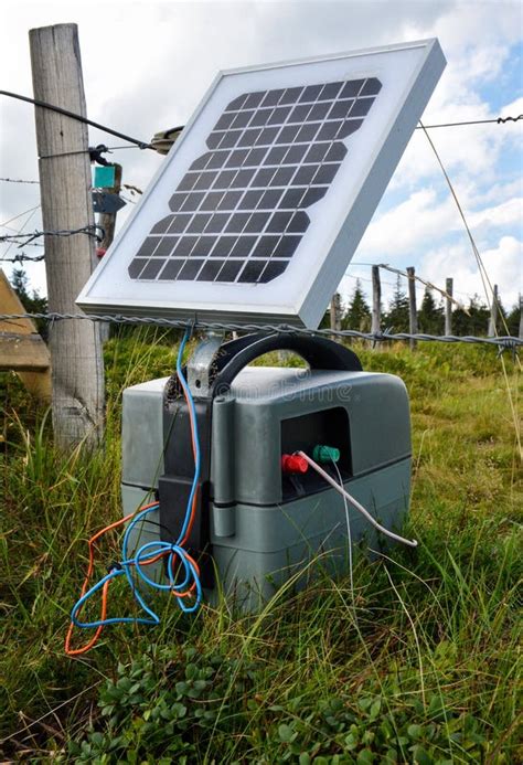 Solar fence system stock photo. Image of electrical - 232098918