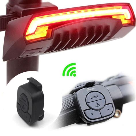 X5 Smart Bicycle Light Bike Rear Remote Light Turn Signal LED Tail ...