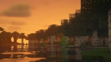 Minecraft Sunset with BSL Shaders