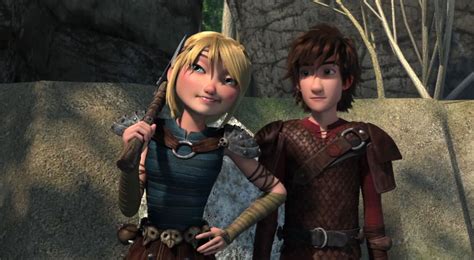 Hiccup and Astrid from Dragons Race to the Edge