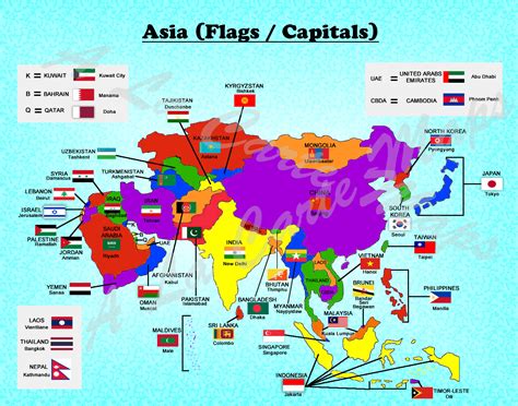 Map Of Eurasia With Countries And Capitals