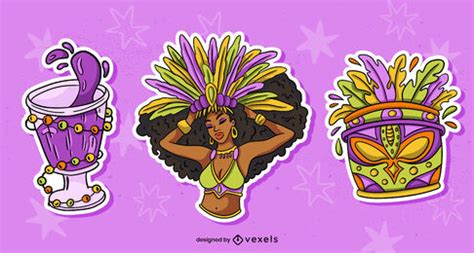 Carnival Themed Elements Design Set Vector Download