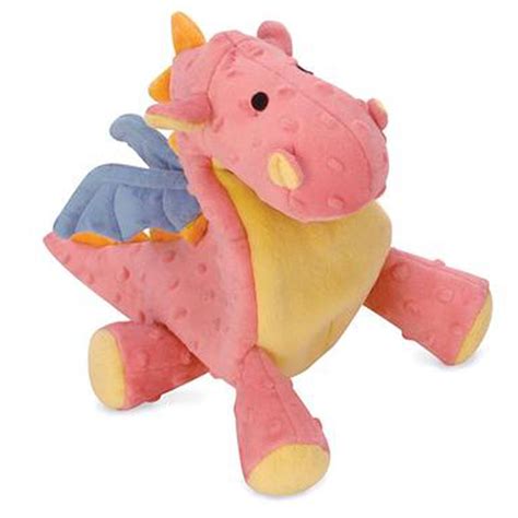 goDog Dragons Tough Plush Dog Toy - Coral | BaxterBoo