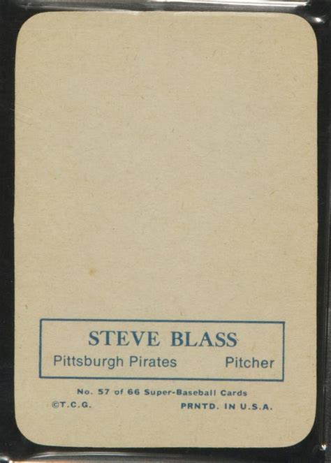 BMW Sportscards | Steve Blass #57 | 1969 Topps Supers Baseball