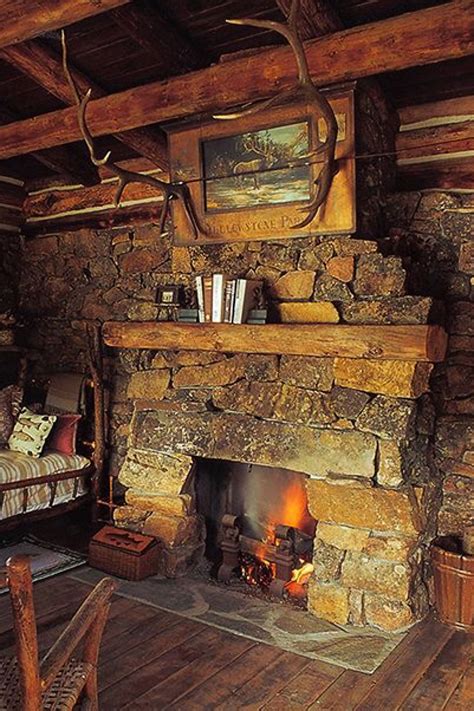 Pin on Fireplaces | Cabin fireplace, Log cabin homes, Rustic cabin